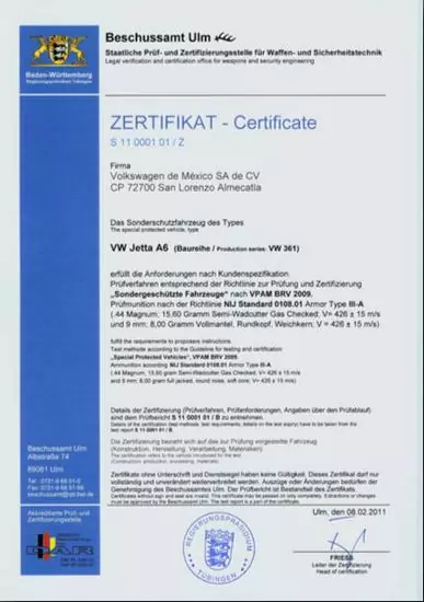 procesos y certificados WBA Blindaje Automotriz